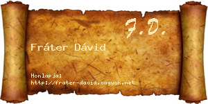 Fráter Dávid névjegykártya