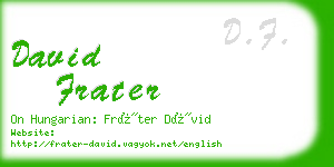 david frater business card